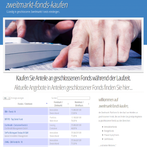 Screenshot Zweitmark Fonds kaufen